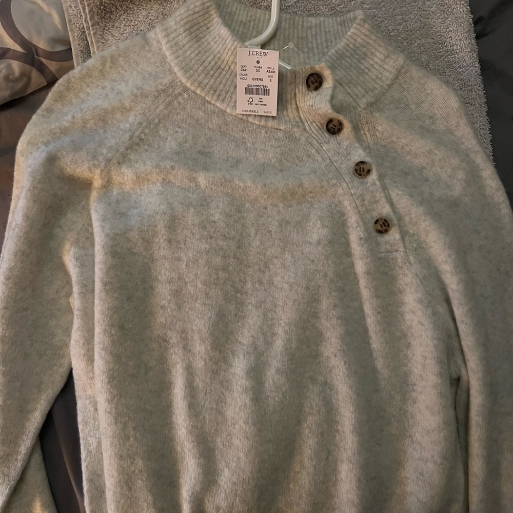 J. Crew Women's Light Gray Cowl Neck Sweater